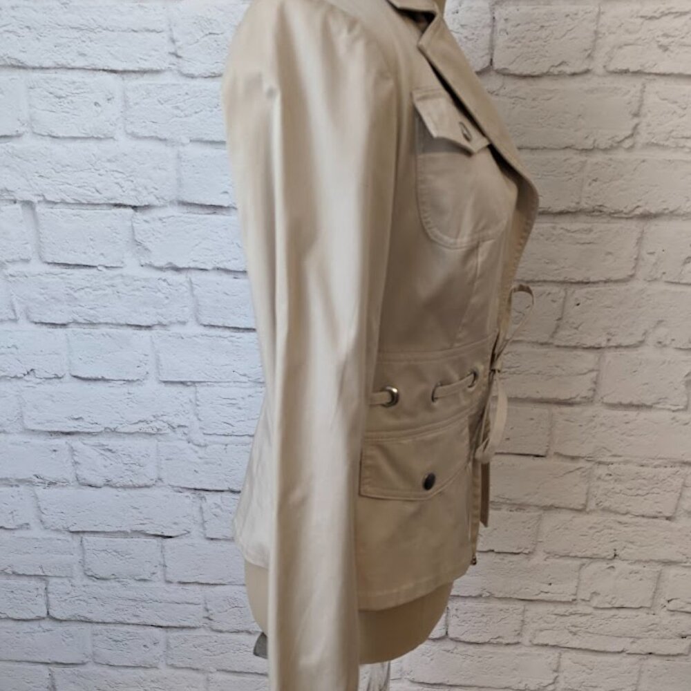 Classy Tan Spring Blazer Jacket By Cache - Size 2 - image 8